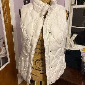 White puffy Eddie Bauer vest